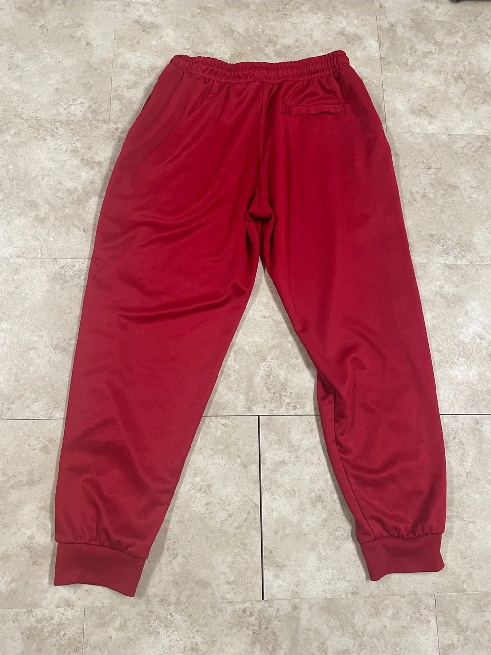Jordan mens Red Track Joggers with Black Side Logo Tape XL
